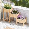 image3Tier Raised Garden Bed with Legs Fir Wood Garden Bed with Drainage Holes Indoor ampamp Outdoor Elevated Standing Bed wOpen Storage Shelf Vegetable Flower Herb Raised Planter Boxes