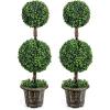 image4FT Artificial Boxwood Topiary Tree Faux Greenery Plants Ball Tree in CementFilled Plastic Pot Decorative Trees for Front Porch Fake Green Plant for Indoor ampamp Outdoor 1 4 FT2