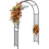 image72Ft86 Garden Arch Arbor Trellis Outdoor Metal Arch for Various Climbing Plant Flower EasytoAssemble Wedding Arch Backdrop Stand for Lawn Bridal Party Ceremony Wide Arbor Black