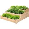 imageGRAFFY 3Tier Raised Garden Bed Wood Elevated Planter Box Outdoor Planting Bed for Vegetable Flower Herb Plant Display Container Rack for Grass Lawn Patio Backyard