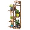 imageGRAFFY 5 Tier Wood Plant Stand IndoorOutdoor Corner Plant Shelf Flower Rack Stand for Multiple Plants 6 Potted Organize Shelves for Living Room GardenBalconyPatioYard