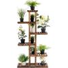 imageGRAFFY 6 Tier Flower Rack Wood Plant Stand Flower Pot Holder 7 Shelves Bonsai Display Shelf with Hollow Design Multifunctional Storage Rack Outdoor Indoor Flower Rack for Yard Garden Patio Balcony