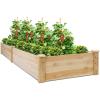 imageGRAFFY Wood Raised Garden Bed Elevated Planter Box Outdoor Flower Vegetable Bed Planting Container for Vegetable Flower Herb for Grass Lawn Patio Backyard 97quot L x 25quot W x 10quot H