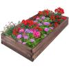 imageGRAFFY Wood Raised Garden Bed Elevated Planter Box with Open Bottom Design Outdoor Planting Bed for Vegetable Flower Rectangular Planter for Grass Lawn Patio Backyard 47Lx24Wx9H