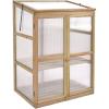 imageGRAFFY Wooden Garden Greenhouse Portable Cold Frame Mini Greenhouse Kit with Foldable Top and Side Doors Raised Bed Protective Planter with Double Shelves Greenhouses for Porch Backyard Balcony