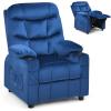 imageKids Recliner Kids Recliner Chair w 2 Cup Holders PU Leather Chairs Comfy wAdjustable Backrest ampamp 3 Pockets Toddler Furniture Sofa for Boys Girls Aged 3Deep Blue