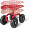 imageRolling Garden Seat Garden Cart with 360 Swivel Work Seat ampamp Adjustable Height Heavy Duty Garden Seat with Wheels for Lawn Yard Patio Greenhouse Planting Cleaning GreenRed