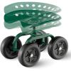 imageRolling Garden Seat Garden Cart with 360 Swivel Work Seat ampamp Adjustable Height Heavy Duty Garden Seat with Wheels for Lawn Yard Patio Greenhouse Planting Cleaning GreenGreen