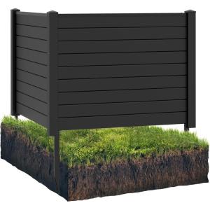 image48quotW x 36quotH Privacy Screen2 Panels Outdoor PVC Privacy Fence w 3 Ground Stakes Pool Equipment Enclosure Trash Can Enclosures Air Conditioner Fence for Garden AC Unit Pump Patio WhiteBlack