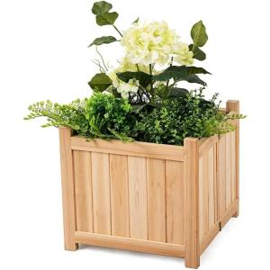 imageGRAFFY Raised Garden Bed Folding Wood Planter Box wRemovable Bottom ampamp Drainage Elevated Planter for Flower Herb Vegetable Fruit Plant Container for Grass Lawn Patio Backyard 275quotD x 12quotW x 10quotH15D x 15W x 14H
