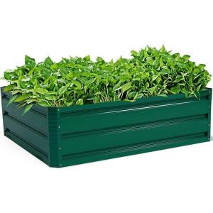 imageGRAFFY Steel Raised Garden Bed Reinforced Plant Growing Container for Vegetable Flower Herb Plants Outdoor Grass Patio Lawn Garden Beds Box 47quot L x 355quot W x 120quot H40L x 32W x 120H