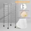 image10Drawer Rolling Storage Cart Trolley wLockable 360 Wheels 10 Removable PP Drawers Sturdy Metal Frame Rolling Utility Cart Perfect for Home Office Classroom ClearClear