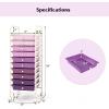 image10Drawer Rolling Storage Cart Trolley wLockable 360 Wheels 10 Removable PP Drawers Sturdy Metal Frame Rolling Utility Cart Perfect for Home Office Classroom ClearGradient Purple