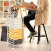 image10Drawer Rolling Storage Cart Trolley wLockable 360 Wheels 10 Removable PP Drawers Sturdy Metal Frame Rolling Utility Cart Perfect for Home Office Classroom ClearYellow
