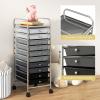 image10Drawer Rolling Storage Cart Trolley wLockable 360 Wheels 10 Removable PP Drawers Sturdy Metal Frame Rolling Utility Cart Perfect for Home Office Classroom ClearMixed Black