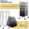 image10Drawer Rolling Storage Cart Trolley wLockable 360 Wheels 10 Removable PP Drawers Sturdy Metal Frame Rolling Utility Cart Perfect for Home Office Classroom ClearMixed Black
