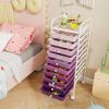 image10Drawer Rolling Storage Cart Trolley wLockable 360 Wheels 10 Removable PP Drawers Sturdy Metal Frame Rolling Utility Cart Perfect for Home Office Classroom ClearGradient Purple