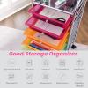 image10Drawer Rolling Storage Cart Trolley wLockable 360 Wheels 10 Removable PP Drawers Sturdy Metal Frame Rolling Utility Cart Perfect for Home Office Classroom ClearRainbow