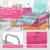 image10Drawer Rolling Storage Cart Trolley wLockable 360 Wheels 10 Removable PP Drawers Sturdy Metal Frame Rolling Utility Cart Perfect for Home Office Classroom ClearRainbow