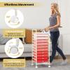 image10Drawer Rolling Storage Cart Trolley wLockable 360 Wheels 10 Removable PP Drawers Sturdy Metal Frame Rolling Utility Cart Perfect for Home Office Classroom ClearMixed Pink