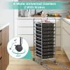 image10Drawer Rolling Storage Cart Trolley wLockable 360 Wheels 10 Removable PP Drawers Sturdy Metal Frame Rolling Utility Cart Perfect for Home Office Classroom ClearBlack