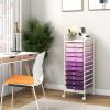 image10Drawer Rolling Storage Cart Trolley wLockable 360 Wheels 10 Removable PP Drawers Sturdy Metal Frame Rolling Utility Cart Perfect for Home Office Classroom ClearGradient Purple