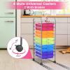 image10Drawer Rolling Storage Cart Trolley wLockable 360 Wheels 10 Removable PP Drawers Sturdy Metal Frame Rolling Utility Cart Perfect for Home Office Classroom ClearRainbow