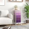 image10Drawer Rolling Storage Cart Trolley wLockable 360 Wheels 10 Removable PP Drawers Sturdy Metal Frame Rolling Utility Cart Perfect for Home Office Classroom ClearGradient Purple