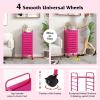 image10Drawer Rolling Storage Cart Trolley wLockable 360 Wheels 10 Removable PP Drawers Sturdy Metal Frame Rolling Utility Cart Perfect for Home Office Classroom ClearHot Pink