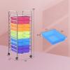 image10Drawer Rolling Storage Cart Trolley wLockable 360 Wheels 10 Removable PP Drawers Sturdy Metal Frame Rolling Utility Cart Perfect for Home Office Classroom ClearRainbow