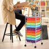 image10Drawer Rolling Storage Cart Trolley wLockable 360 Wheels 10 Removable PP Drawers Sturdy Metal Frame Rolling Utility Cart Perfect for Home Office Classroom ClearMultiColored