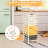 image10Drawer Rolling Storage Cart Trolley wLockable 360 Wheels 10 Removable PP Drawers Sturdy Metal Frame Rolling Utility Cart Perfect for Home Office Classroom ClearYellow
