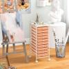 image10Drawer Rolling Storage Cart Trolley wLockable 360 Wheels 10 Removable PP Drawers Sturdy Metal Frame Rolling Utility Cart Perfect for Home Office Classroom ClearPeach Fuzz