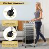 image10Drawer Rolling Storage Cart Trolley wLockable 360 Wheels 10 Removable PP Drawers Sturdy Metal Frame Rolling Utility Cart Perfect for Home Office Classroom ClearMixed Black