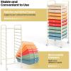 image10Drawer Rolling Storage Cart Trolley wLockable 360 Wheels 10 Removable PP Drawers Sturdy Metal Frame Rolling Utility Cart Perfect for Home Office Classroom ClearMacaron