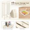 image10Drawer Rolling Storage Cart Trolley wLockable 360 Wheels 10 Removable PP Drawers Sturdy Metal Frame Rolling Utility Cart Perfect for Home Office Classroom ClearIvory