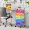 image10Drawer Rolling Storage Cart Trolley wLockable 360 Wheels 10 Removable PP Drawers Sturdy Metal Frame Rolling Utility Cart Perfect for Home Office Classroom ClearRainbow