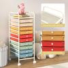 image10Drawer Rolling Storage Cart Trolley wLockable 360 Wheels 10 Removable PP Drawers Sturdy Metal Frame Rolling Utility Cart Perfect for Home Office Classroom ClearMacaron