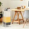image10Drawer Rolling Storage Cart Trolley wLockable 360 Wheels 10 Removable PP Drawers Sturdy Metal Frame Rolling Utility Cart Perfect for Home Office Classroom ClearYellow