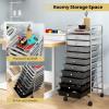 image10Drawer Rolling Storage Cart Trolley wLockable 360 Wheels 10 Removable PP Drawers Sturdy Metal Frame Rolling Utility Cart Perfect for Home Office Classroom ClearMixed Black