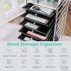 image10Drawer Rolling Storage Cart Trolley wLockable 360 Wheels 10 Removable PP Drawers Sturdy Metal Frame Rolling Utility Cart Perfect for Home Office Classroom ClearBlack