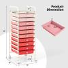 image10Drawer Rolling Storage Cart Trolley wLockable 360 Wheels 10 Removable PP Drawers Sturdy Metal Frame Rolling Utility Cart Perfect for Home Office Classroom ClearMixed Pink