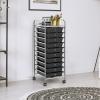 image10Drawer Rolling Storage Cart Trolley wLockable 360 Wheels 10 Removable PP Drawers Sturdy Metal Frame Rolling Utility Cart Perfect for Home Office Classroom ClearBlack