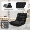 image14Position Lazy Sofa Chair with Soft Coral Fleece Folding Gaming Chair Couch Recliner Floor Seat for Reading Meditating Yoga Gaming PinkBlack