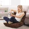 image14Position Lazy Sofa Chair with Soft Coral Fleece Folding Gaming Chair Couch Recliner Floor Seat for Reading Meditating Yoga Gaming PinkCoffee