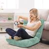 image14Position Lazy Sofa Chair with Soft Coral Fleece Folding Gaming Chair Couch Recliner Floor Seat for Reading Meditating Yoga Gaming PinkGreen