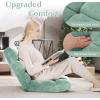 image14Position Lazy Sofa Chair with Soft Coral Fleece Folding Gaming Chair Couch Recliner Floor Seat for Reading Meditating Yoga Gaming PinkGreen