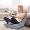 image14Position Lazy Sofa Chair with Soft Coral Fleece Folding Gaming Chair Couch Recliner Floor Seat for Reading Meditating Yoga Gaming PinkGrey