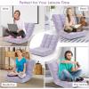 image14Position Lazy Sofa Chair with Soft Coral Fleece Folding Gaming Chair Couch Recliner Floor Seat for Reading Meditating Yoga Gaming PinkLight Purple