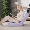 image14Position Lazy Sofa Chair with Soft Coral Fleece Folding Gaming Chair Couch Recliner Floor Seat for Reading Meditating Yoga Gaming PinkLight Purple